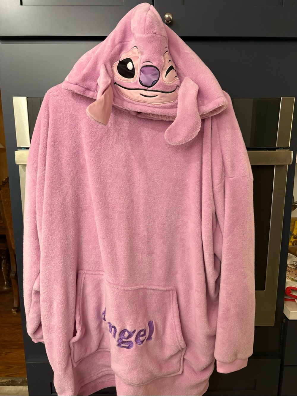 Disney Angel Plush Hoodie Blanket Hoodie Pink Oversized Cozy Loungewear